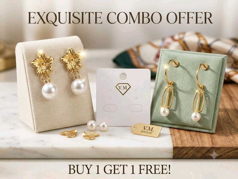 Exquisite Pearl Earrings Combo Offer