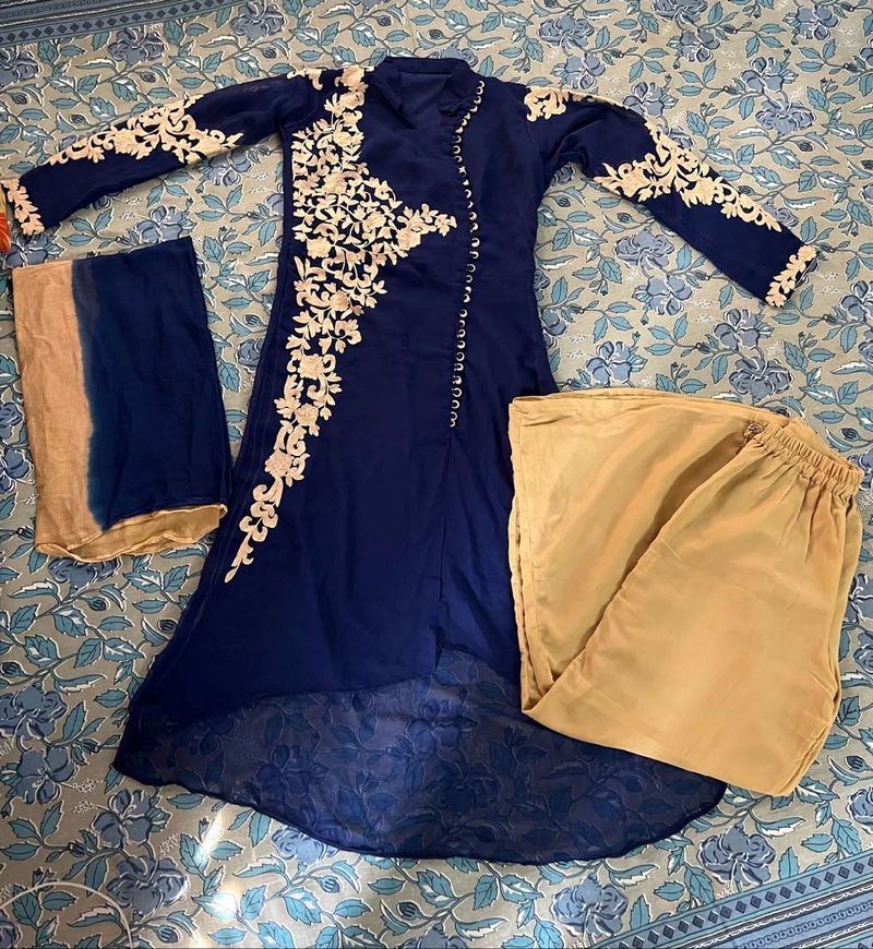 Embroidered Kurta Set with Dupatta &amp; Pants