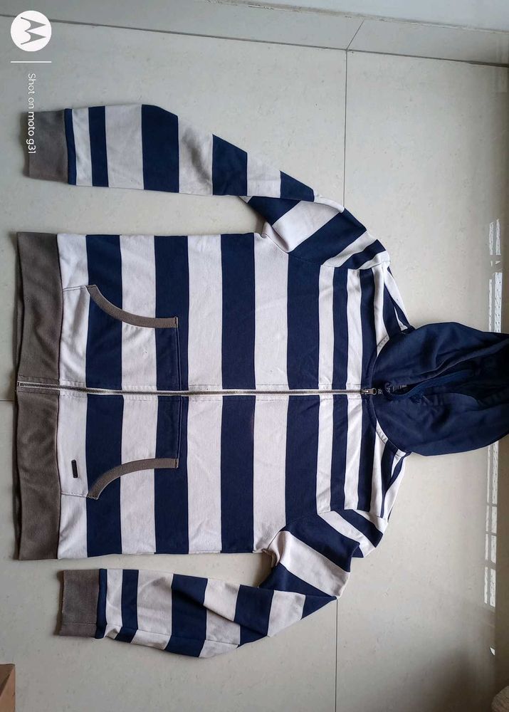 Men's Striped Zip-Up Hoodie