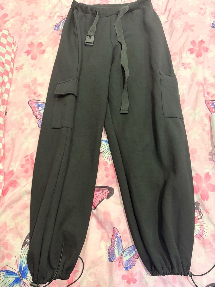Black Cargo joggers