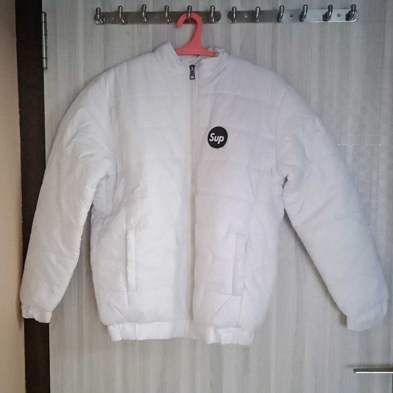Stylish White Puffer Jacket