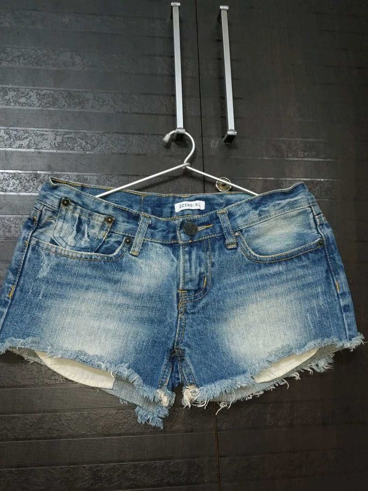 Distressed Denim Shorts