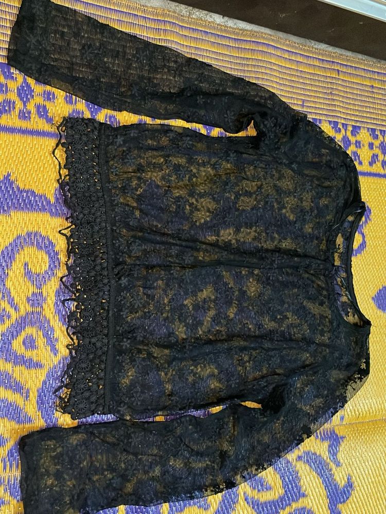 Elegant Black Lace Top