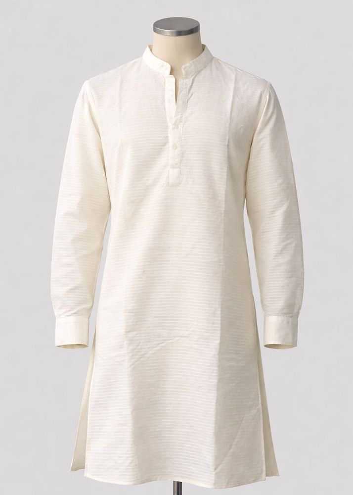 Classic Cream Striped Kurta