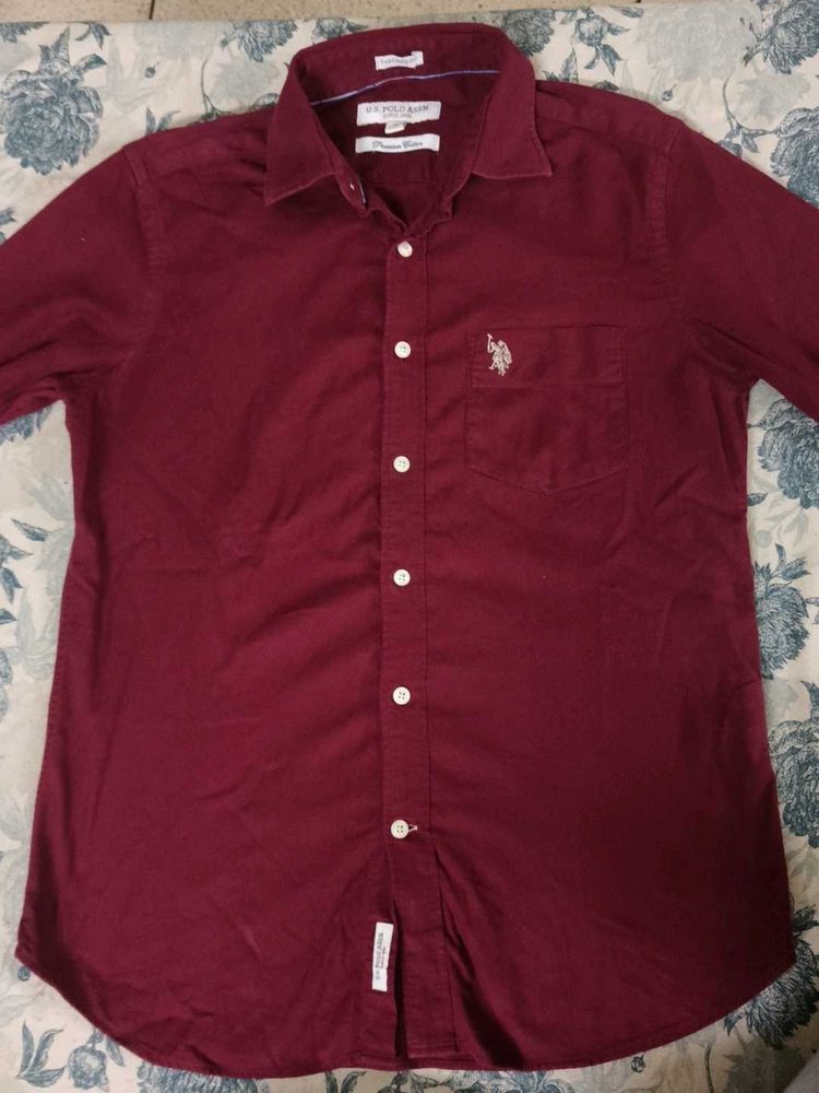 US Polo Assn. Wine/Maroon Long Sleeve Shirt