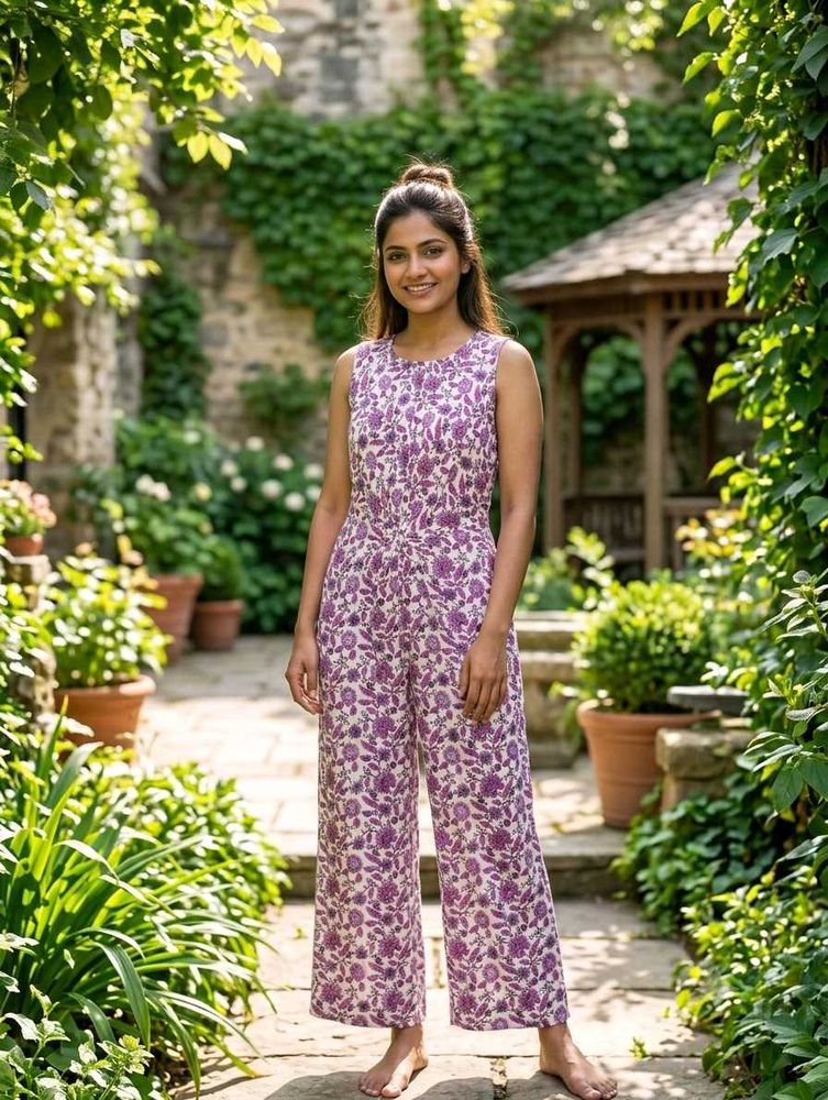 Zudio Boho Floral Print Sleeveless Jumpsuit