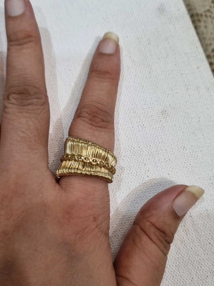 Unique Gold-Tone Statement Ring