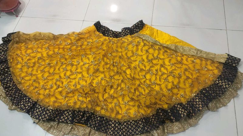 Stunning Yellow Embroidered Lehenga