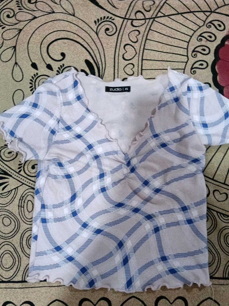 Cute Plaid Cropped Top