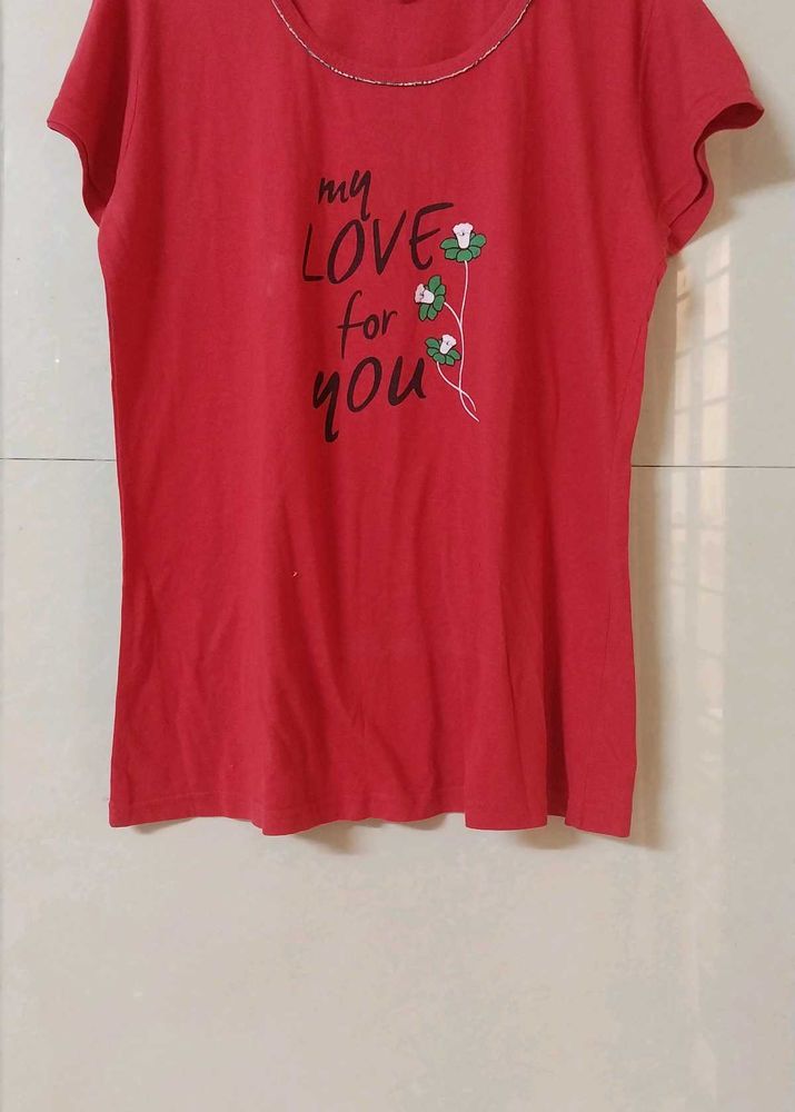 Red 'My Love For You' T-Shirt