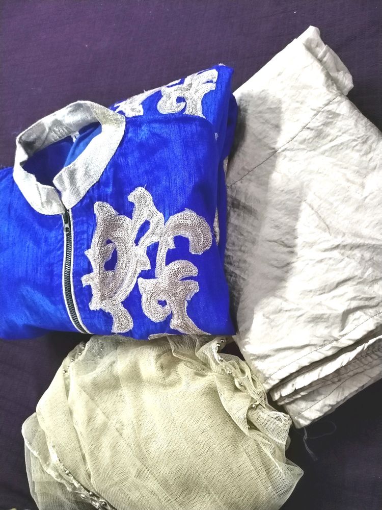 Heavy Long Kurta, Skirt, Dupatta Set