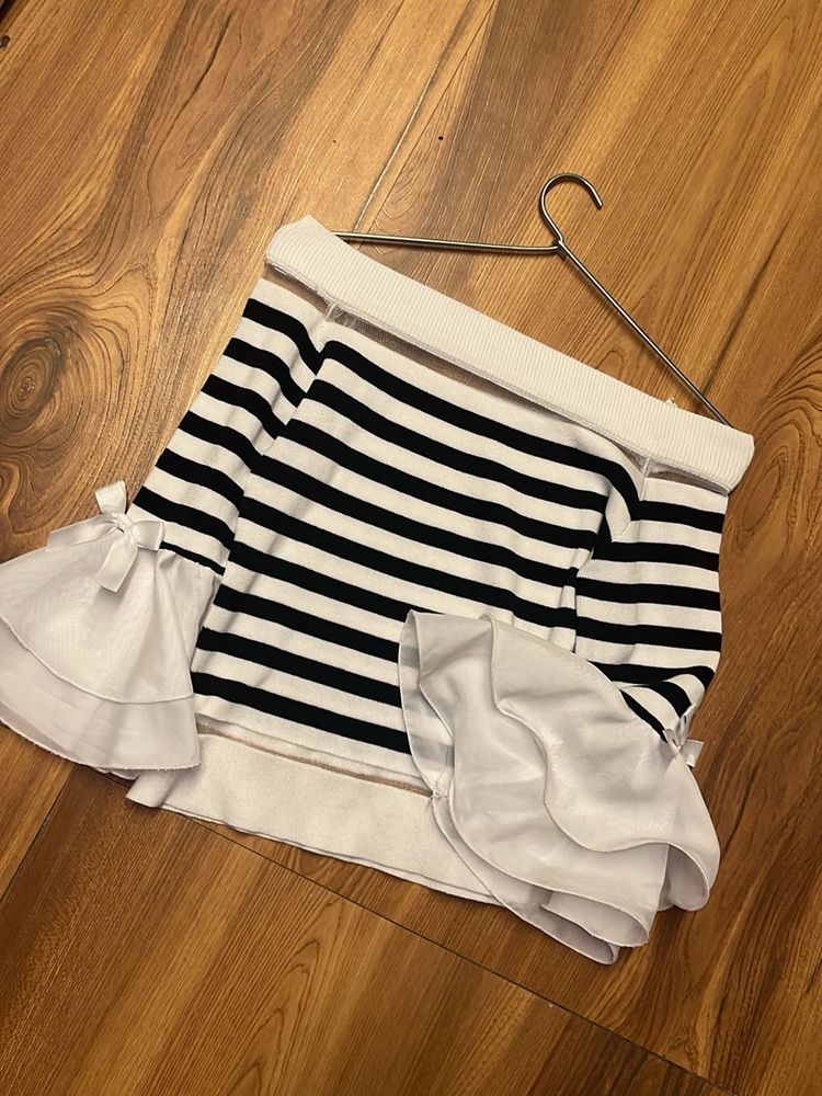 Striped Bell Sleeve Top 32-34 bust size