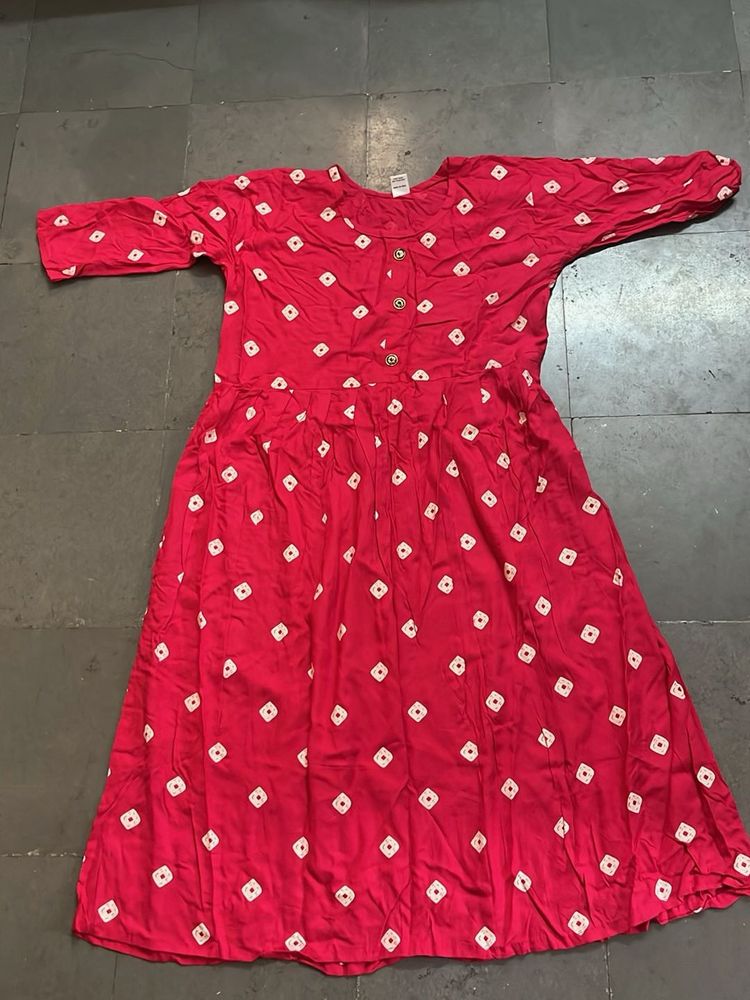 Vibrant Pink Bandhani Print Kurta