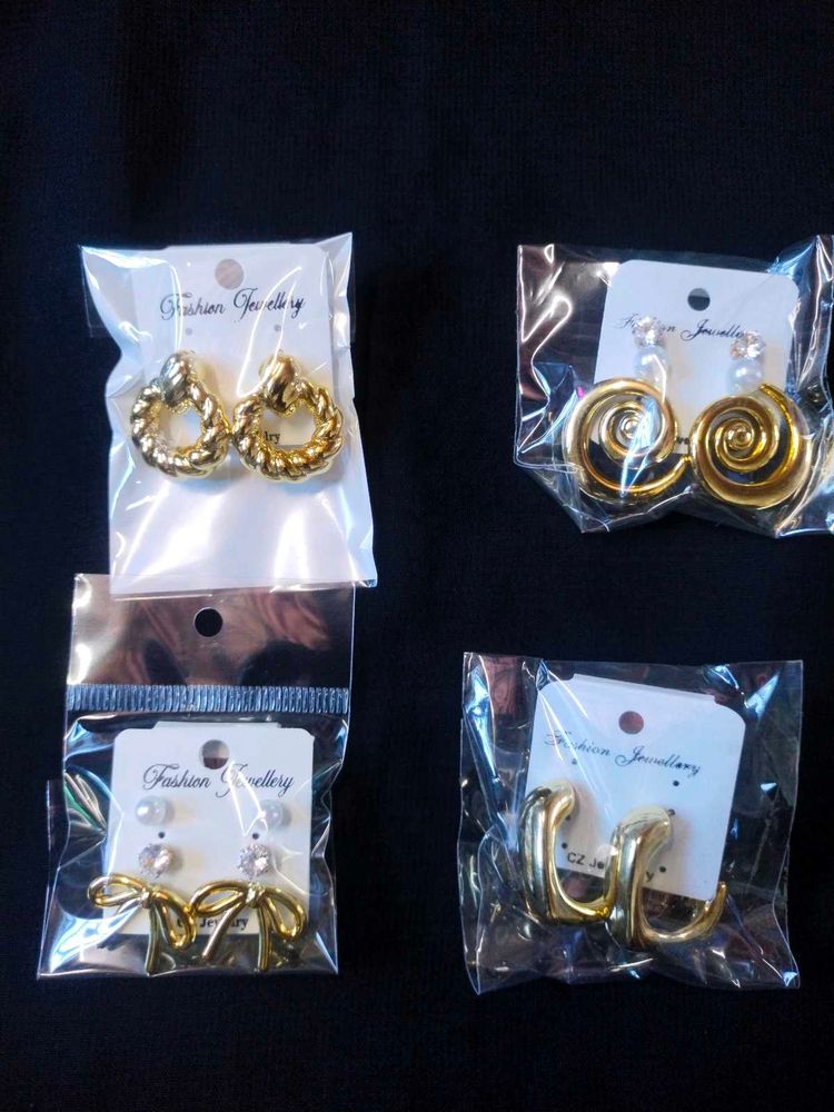 4 pairs anti tarnish earrings