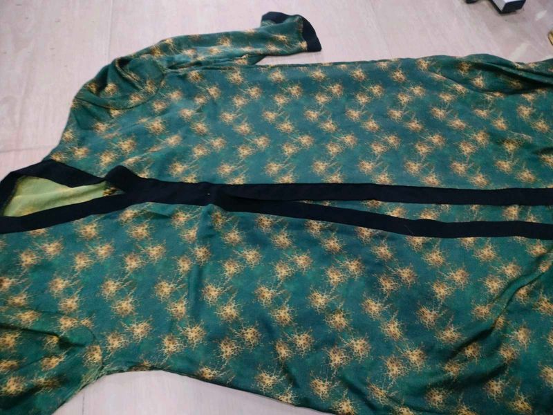 Green Printed Kurta