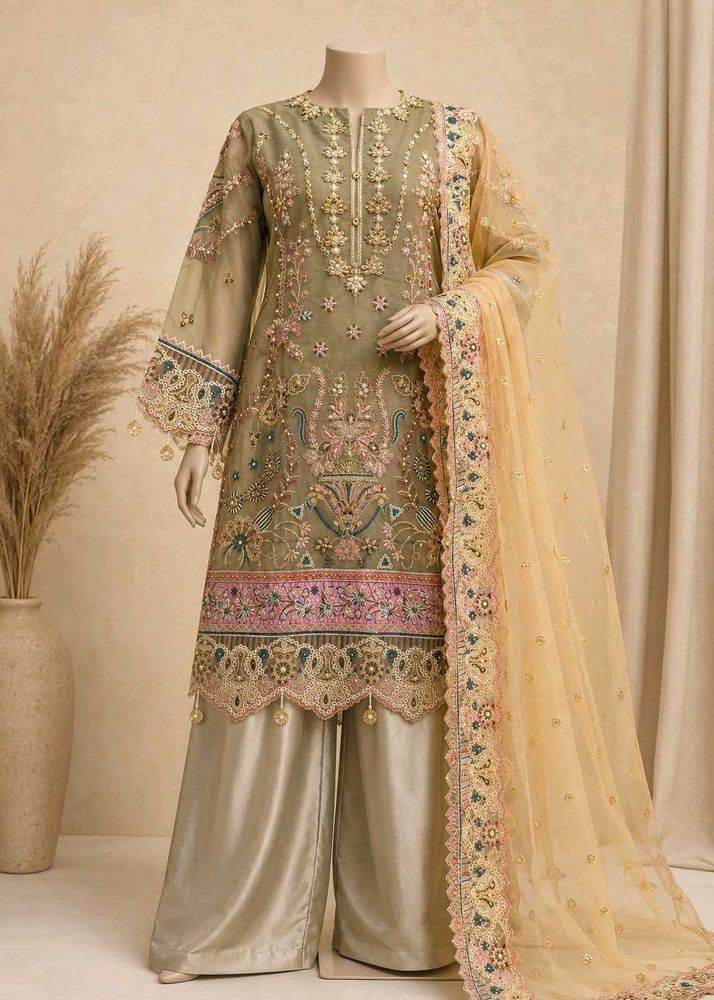 Pakistani Designer suit plazzo dress with dupatta
