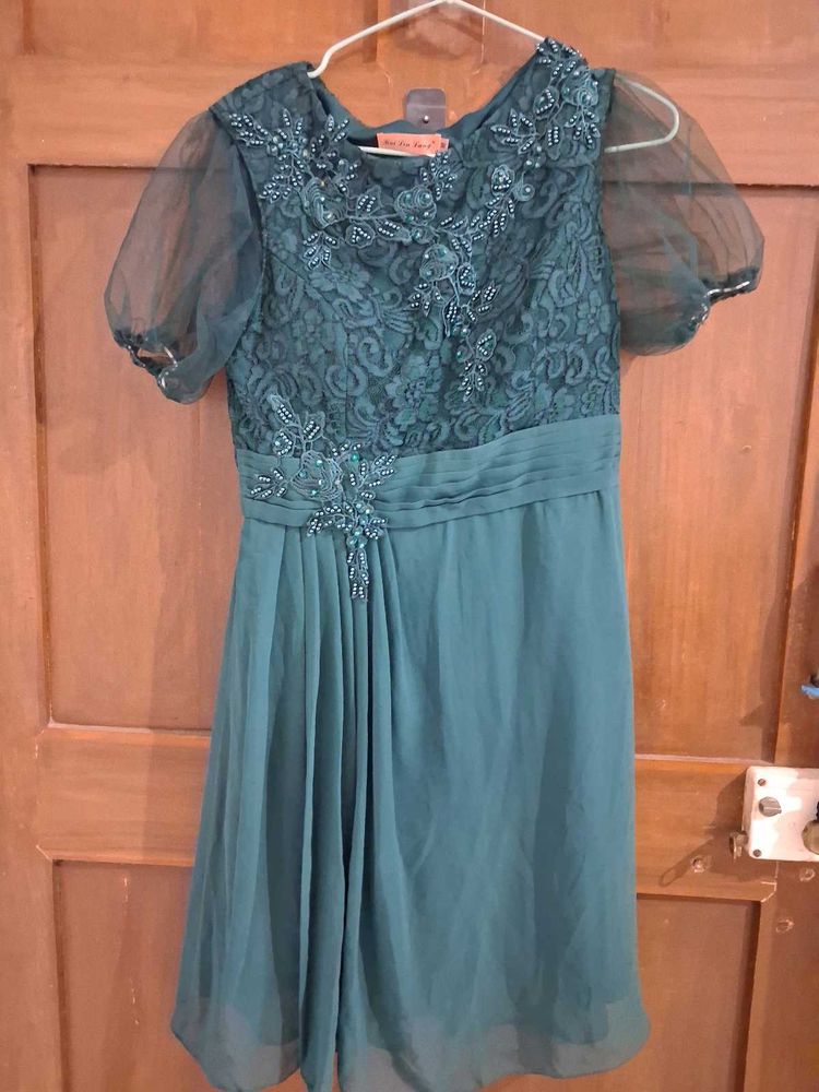 Stunning Teal Green Gown