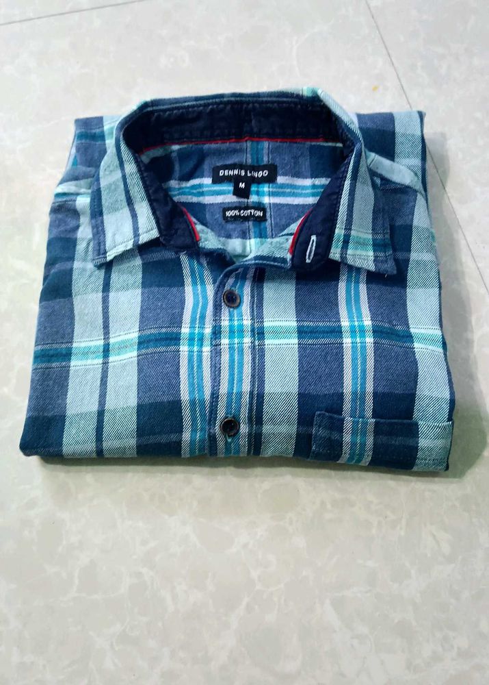DENNIS LINGO Men's Plaid Cotton Shirt