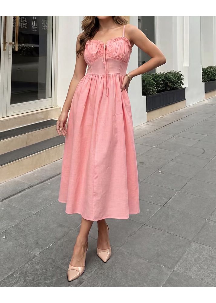 Chic Pink Midi Dress