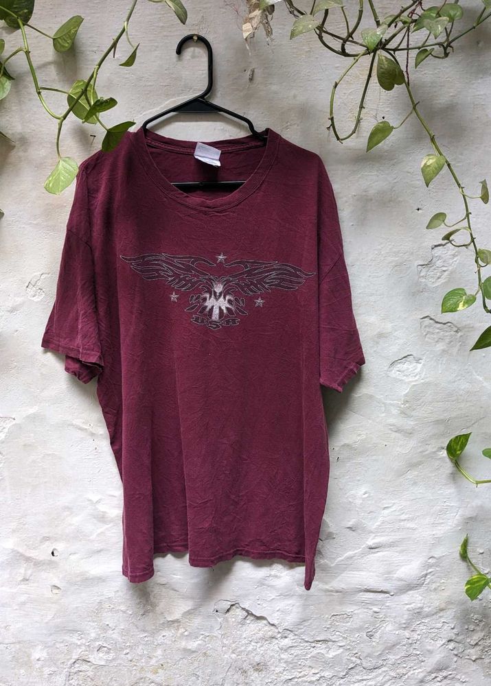Maroon Graphic Print T-Shirt