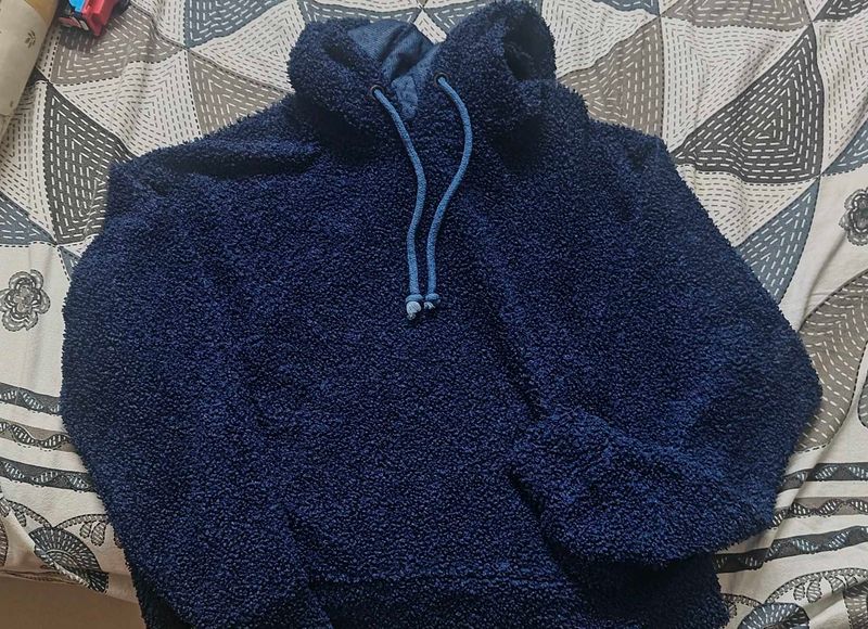 Cozy Navy Teddy Fleece Hoodie