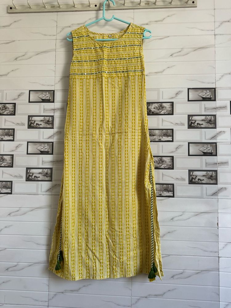Yellow Striped Kurta