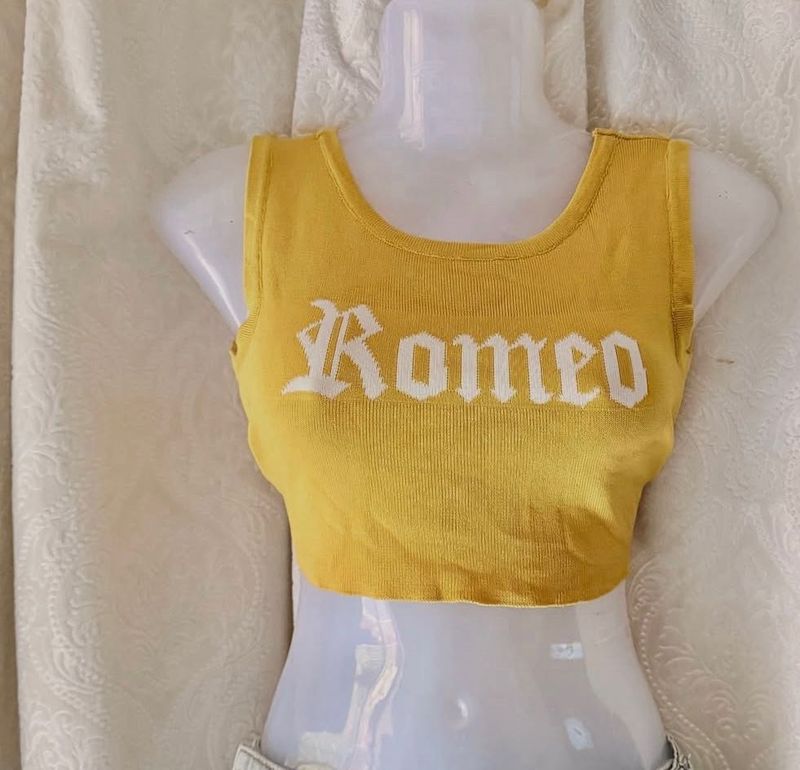 Yellow "Romeo" Crop Top