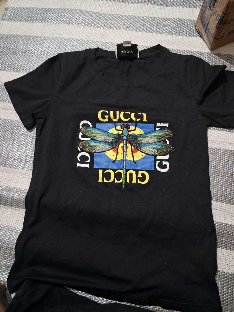 Black Gucci Dragonfly T-Shirt