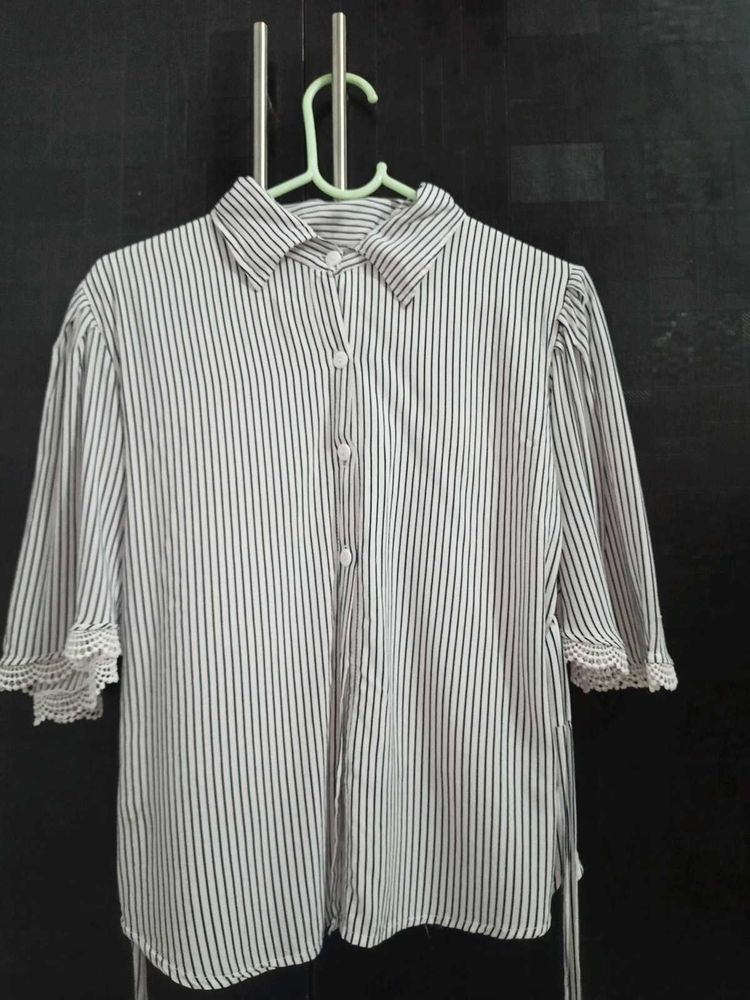 Striped Button-Up Shirt