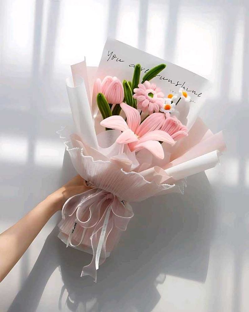 Handmade Pink Flower Bouquet