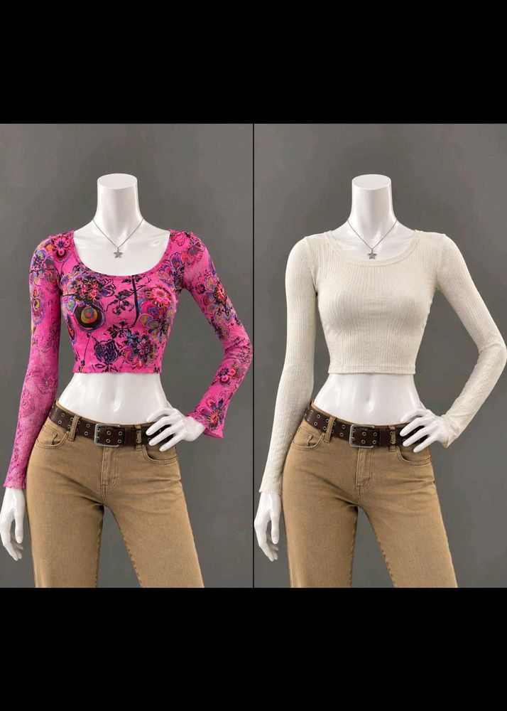 Chic Long Sleeve Crop Tops