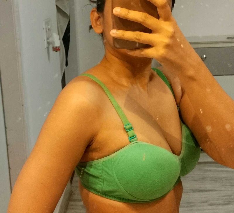 green bra slightly padded