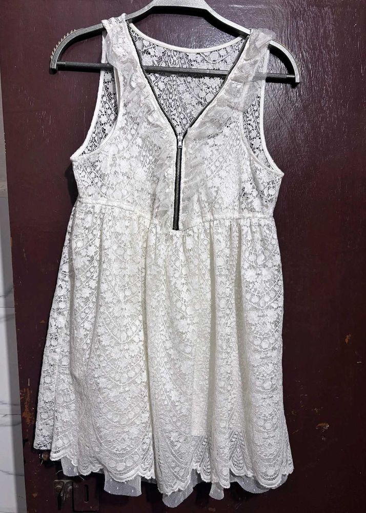 White Sleeveless Mini Dress