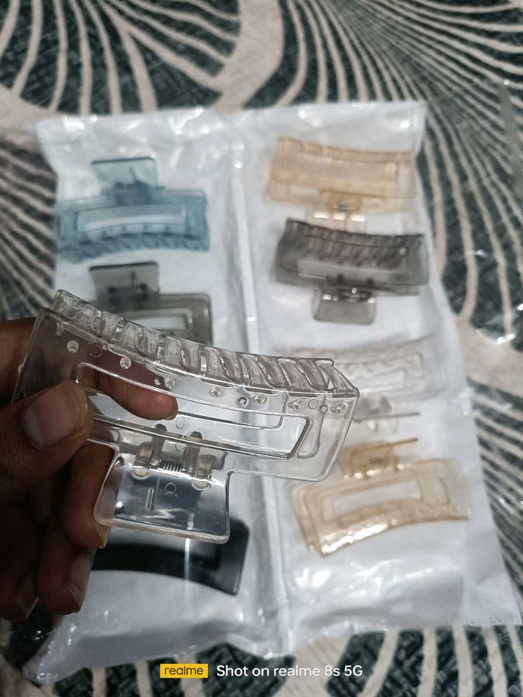 Set of 5 Matte Finish Hair Claw Clips