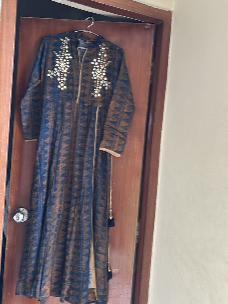 mirror work, long dress