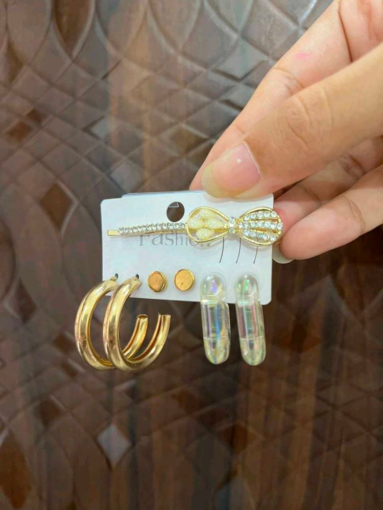 Chic Jewelry Set with Hair Clip