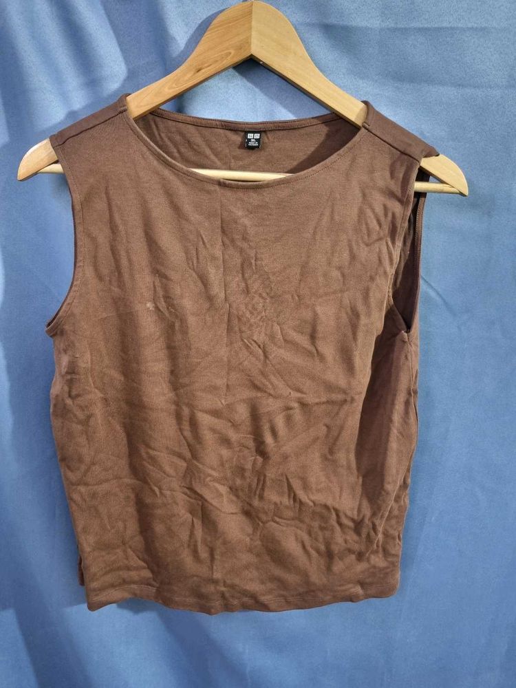 Uniqlo Brown Sleeveless Top