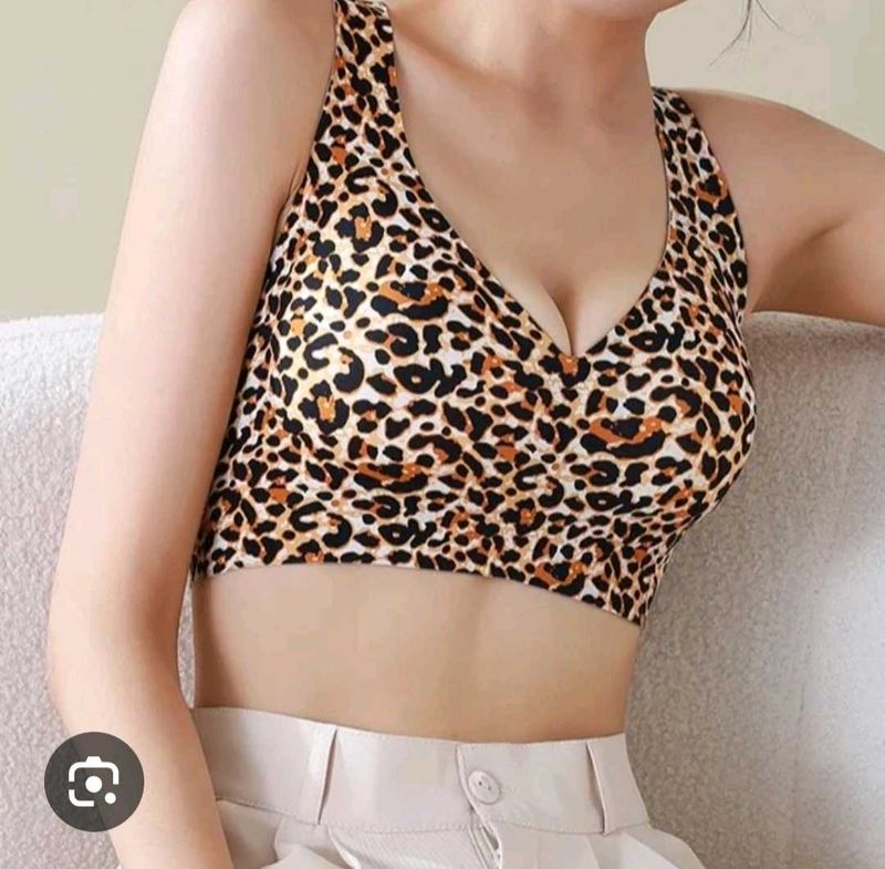 Leopard Print Wireless Bra. combotin pis