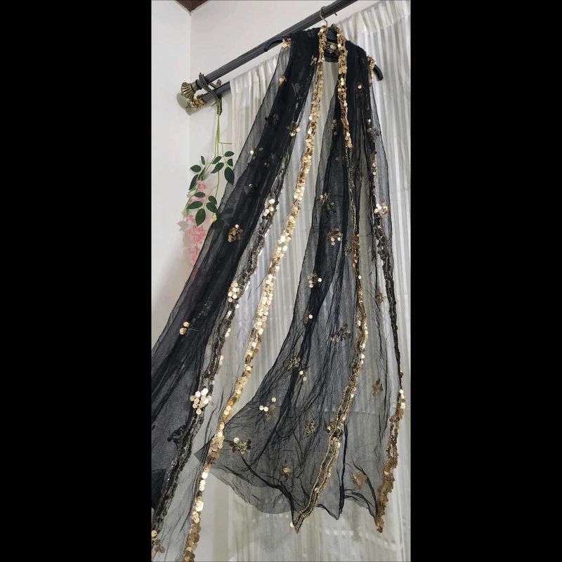 Black Sequined Dupatta