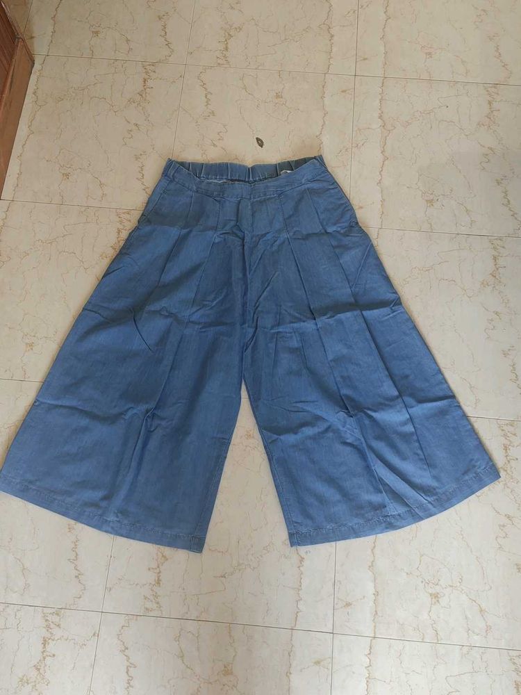 Wide Leg Denim Culottes