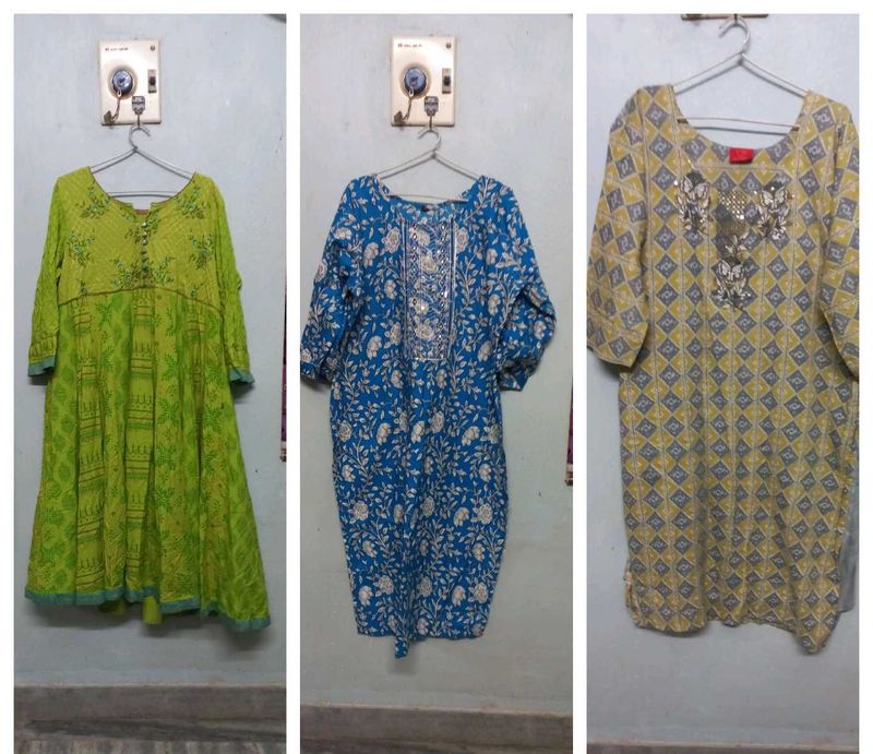 Vibrant Printed Kurtas - Set of 3