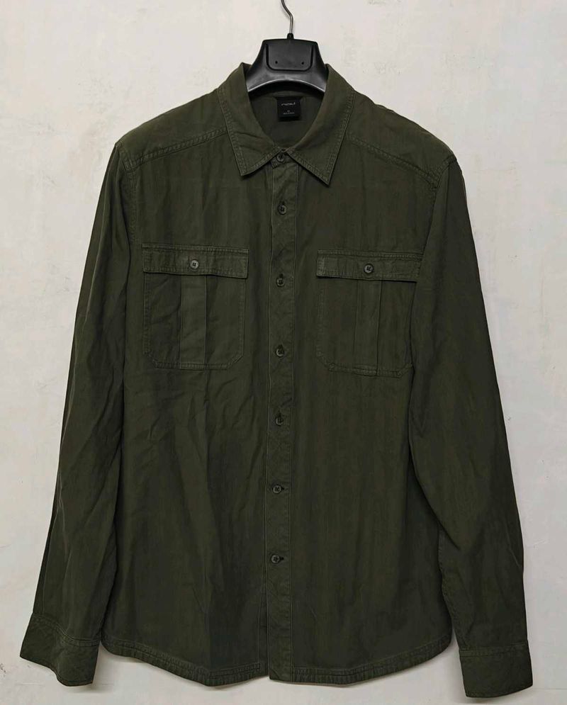Men's Olive Green Casual Shirt