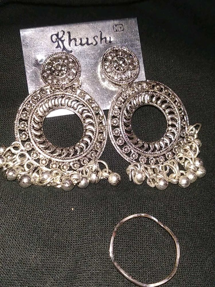 Stylish Oxidized Jhumka Earrings