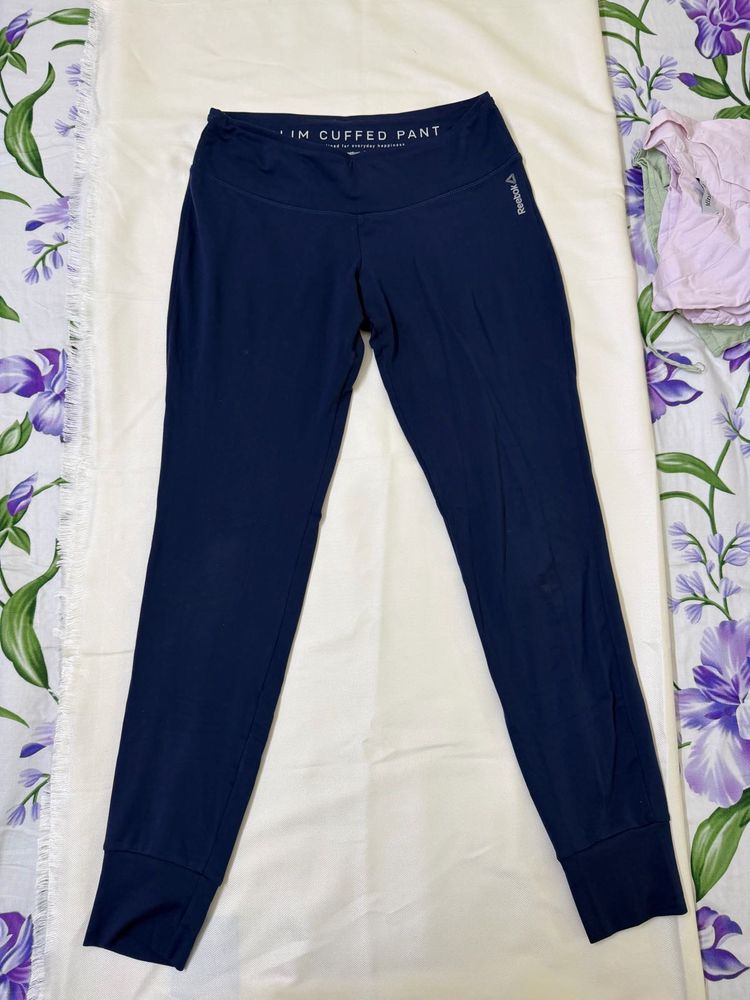Reebok Navy Blue Cuffed Jogger Pants
