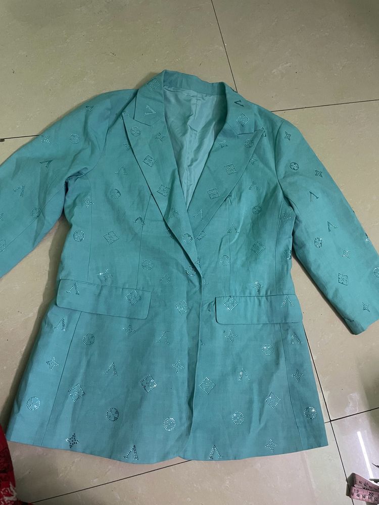 Blazer For Girls With Stone Work