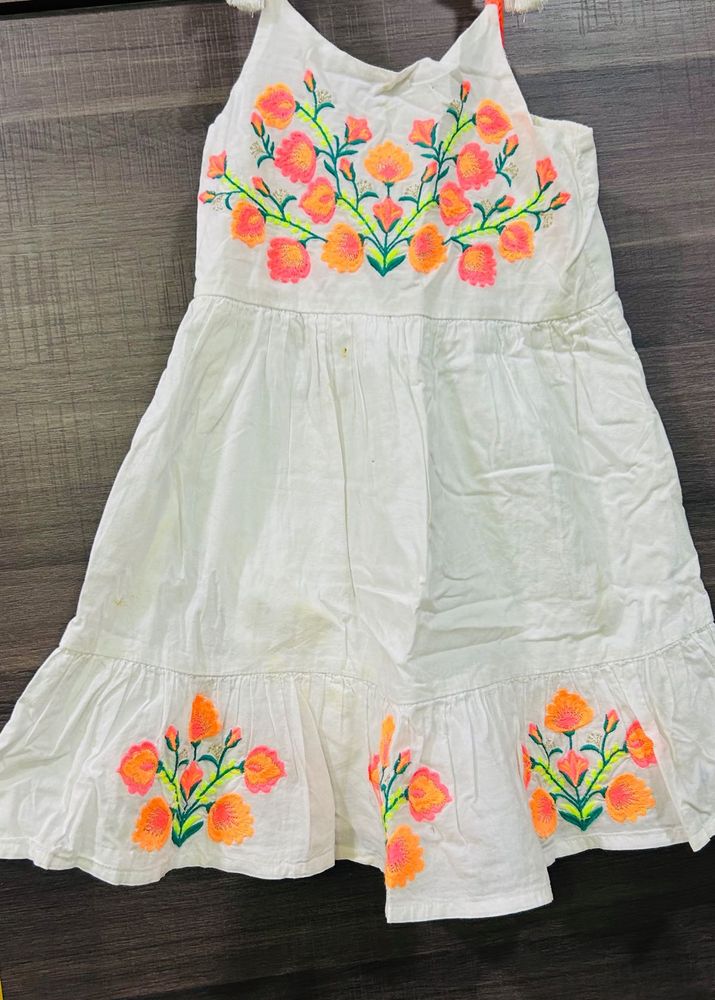 Embroidered White Sundress