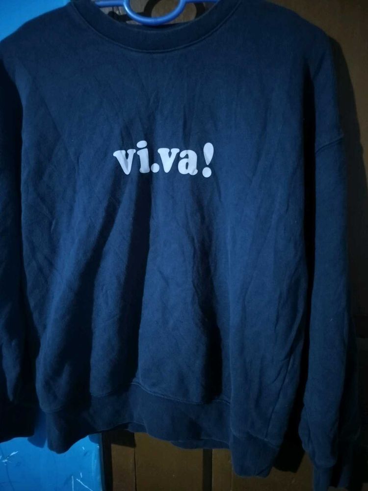 Navy "vi.va!" Graphic Sweatshirt