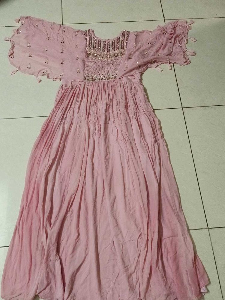Pink Embellished Maxi Dress