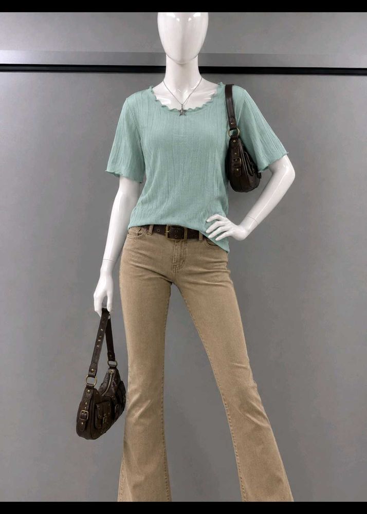 Light Blue Textured T-Shirt