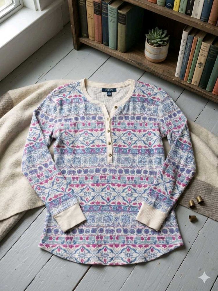 Chaps Henley Long Sleeve Top